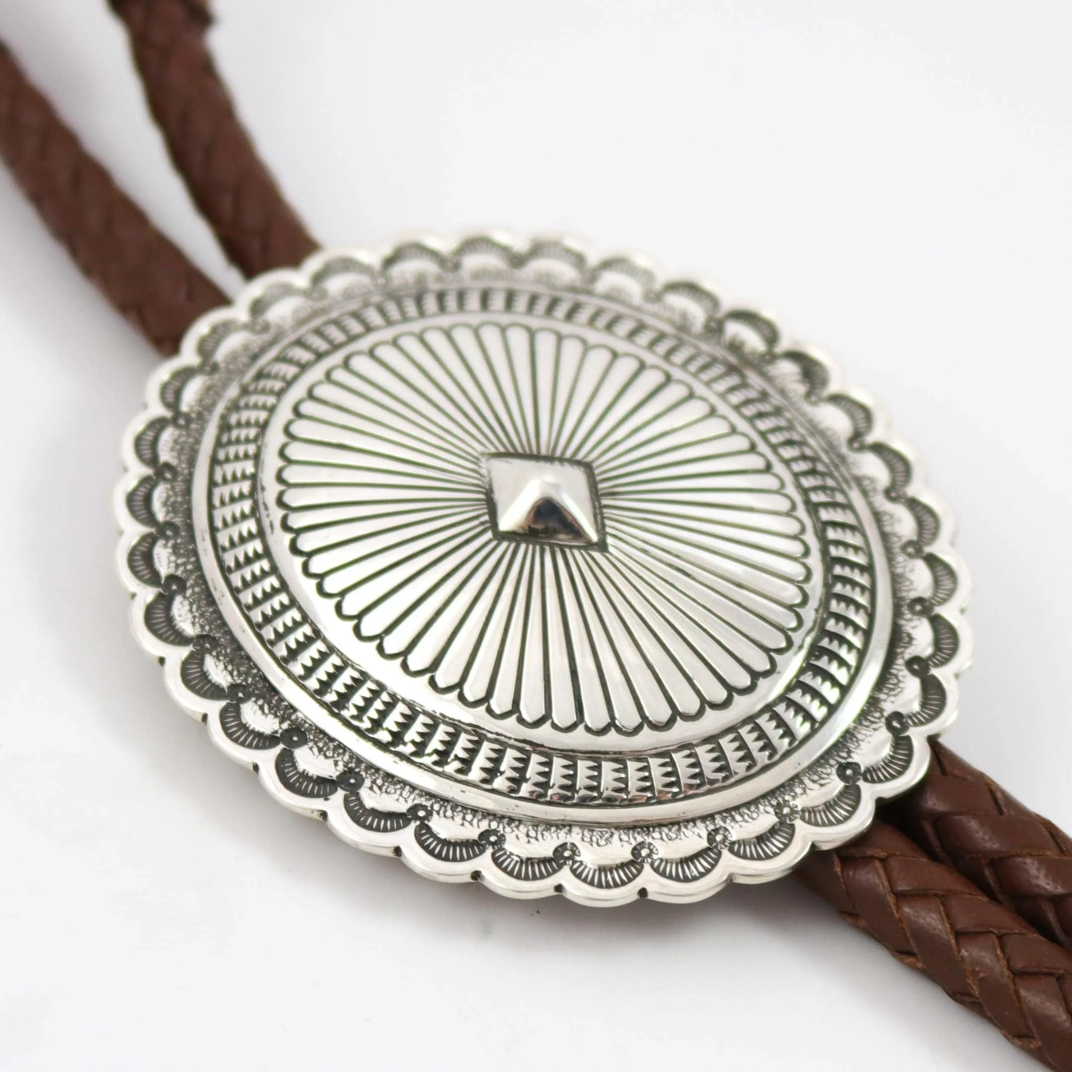 Silver Concho Bola Tie