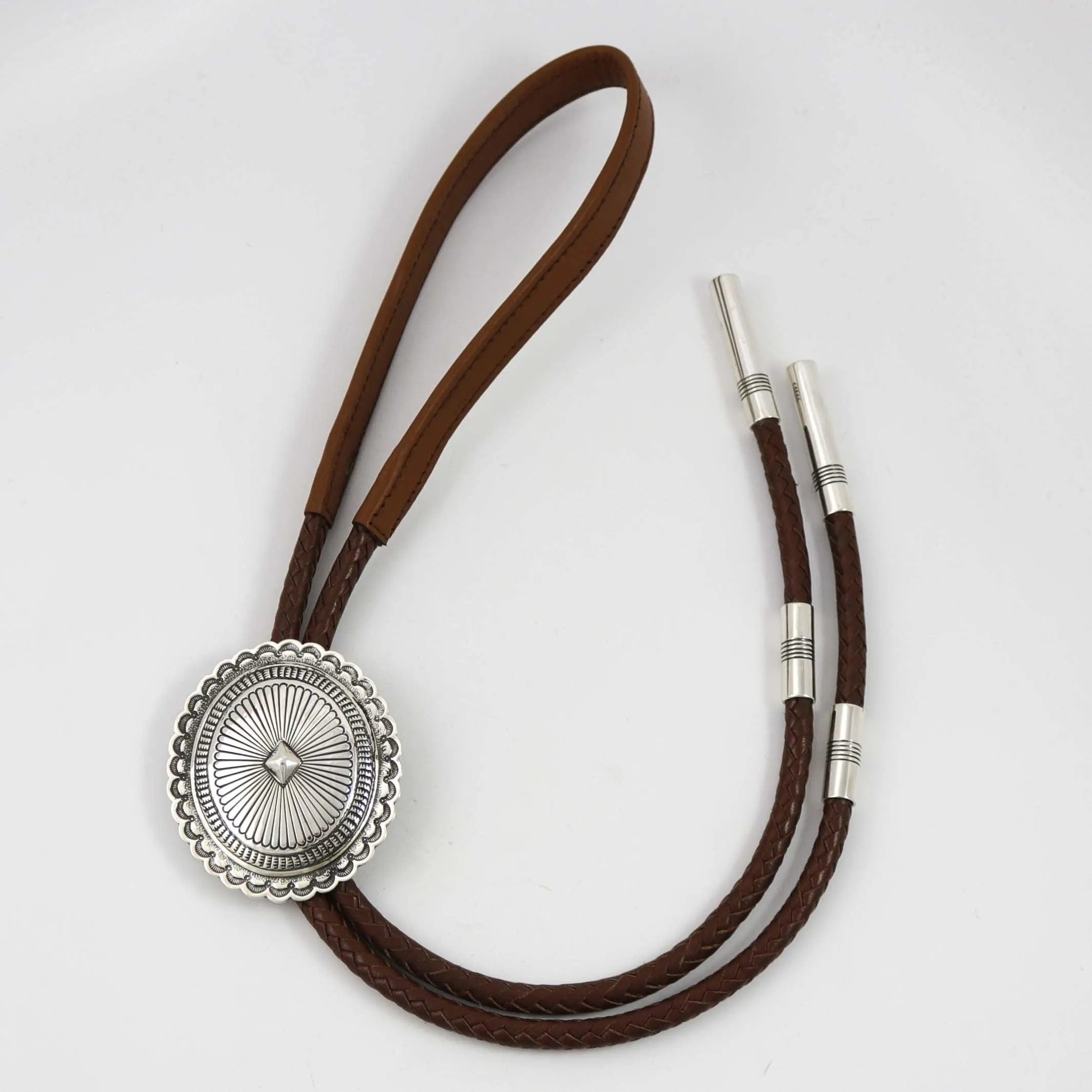 Silver Concho Bola Tie