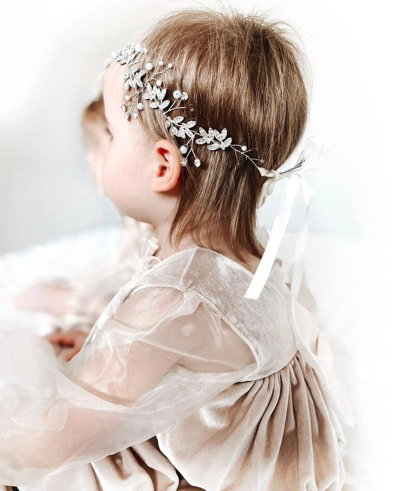 Silver Flower Hair Garland