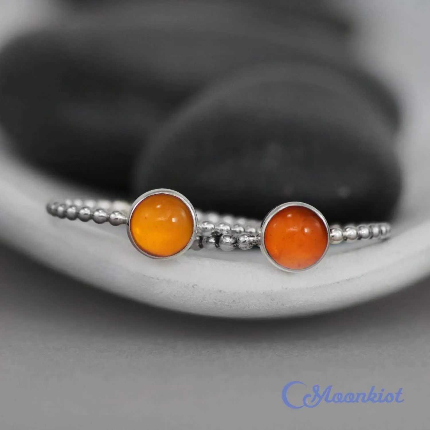 Simple Beaded Silver Promise Ring For Her | Moonkist Designs