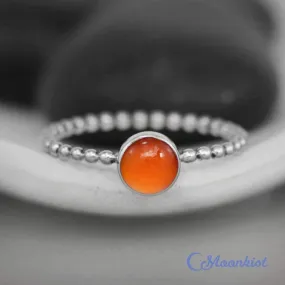 Simple Beaded Silver Promise Ring For Her | Moonkist Designs