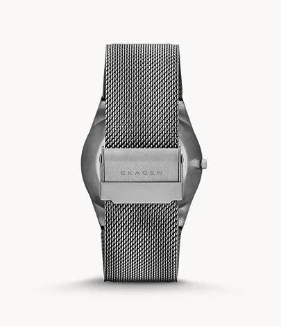 Skagen Melbye Titanium and Gray Steel-Mesh Day-Date Watch SKW6078