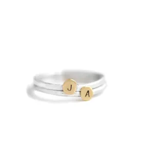 Sterling and Gold Stacking Initial Rings *Discounts for multiples!*