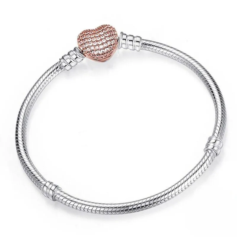 Sterling Silver Sparkling Crown Chain Bracelets