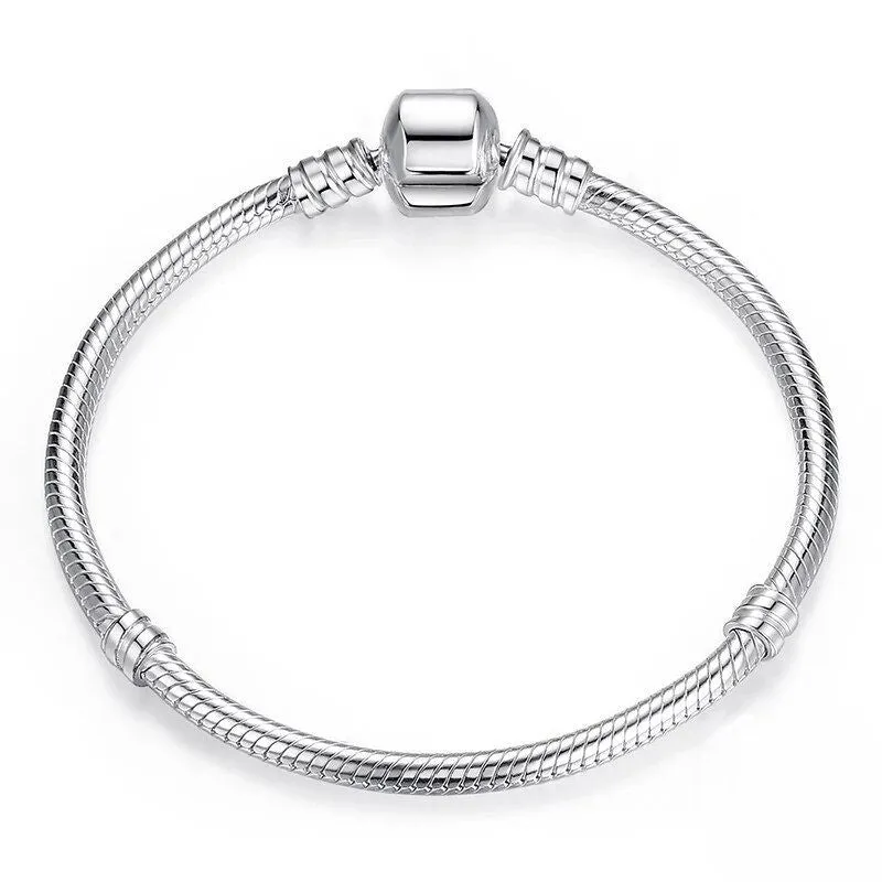 Sterling Silver Sparkling Crown Chain Bracelets