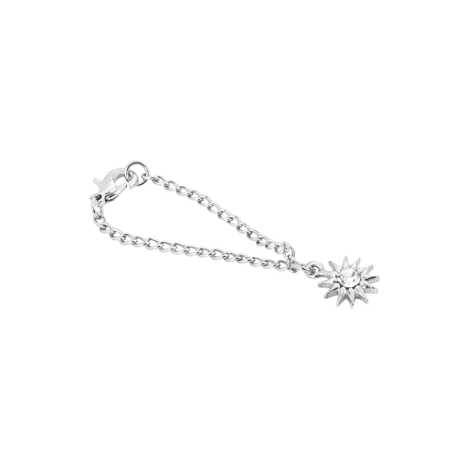 Sunday Rhinestone Silver Watch Charm