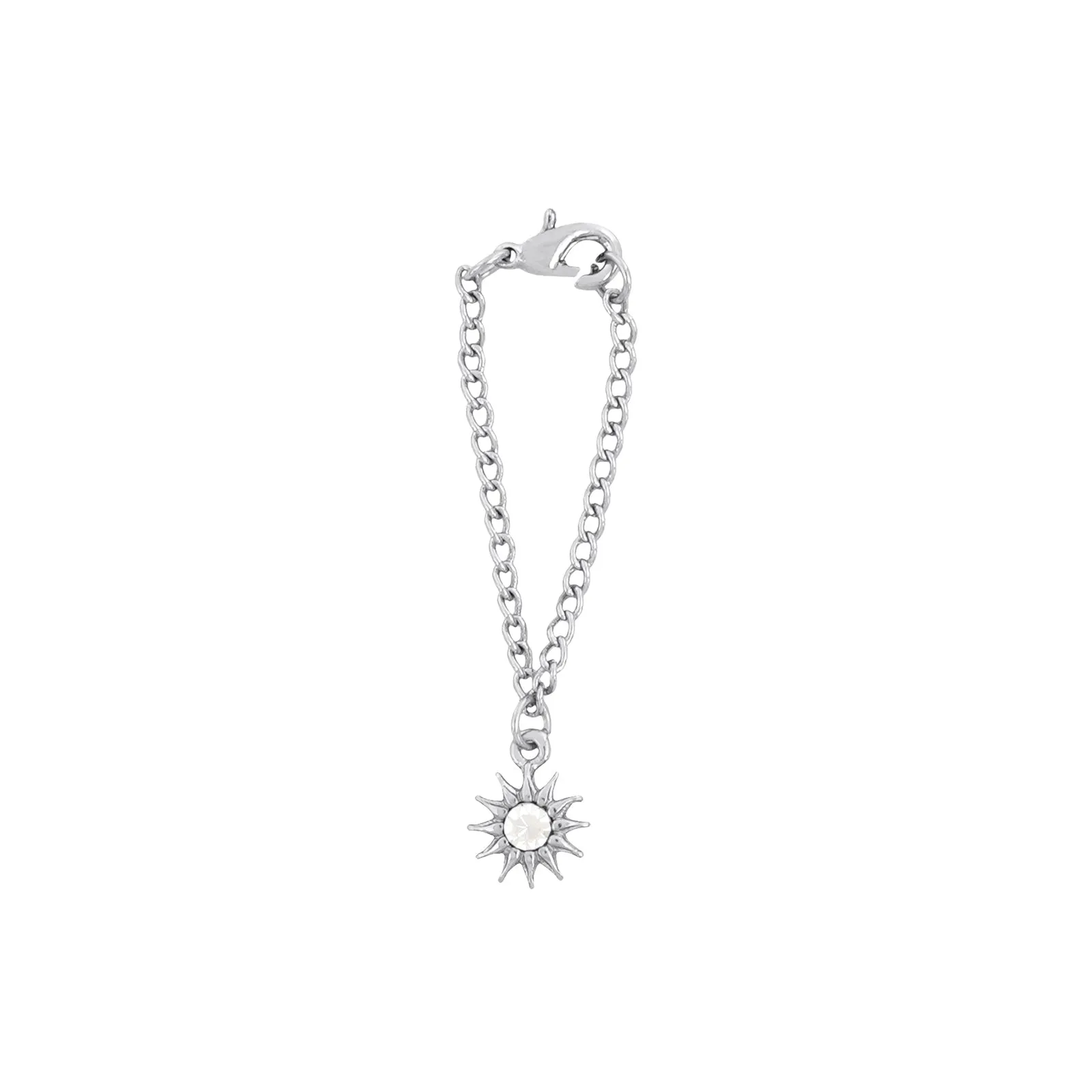 Sunday Rhinestone Silver Watch Charm