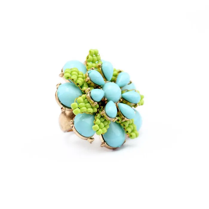 Super Stylish Acrylic Resin Floral Rings - 3 Colors