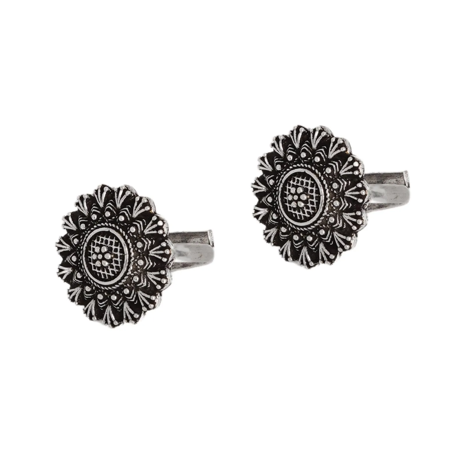 Teejh Edha Silver Oxidised Toe Rings