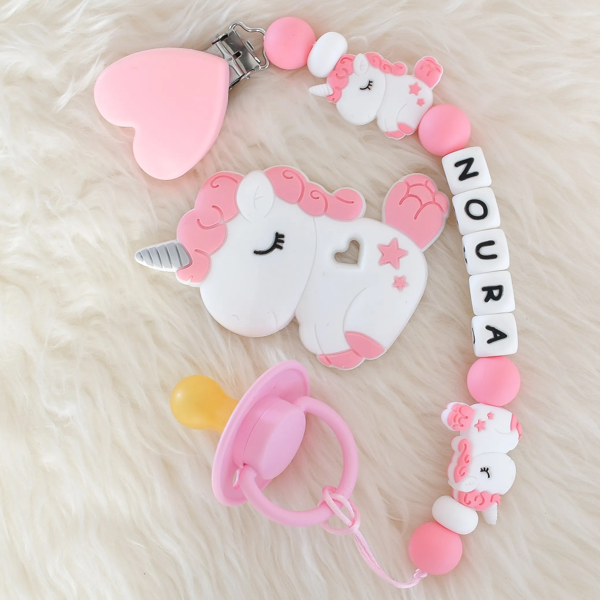 Unicorn Pacifier Clip & BIBS Pacifier