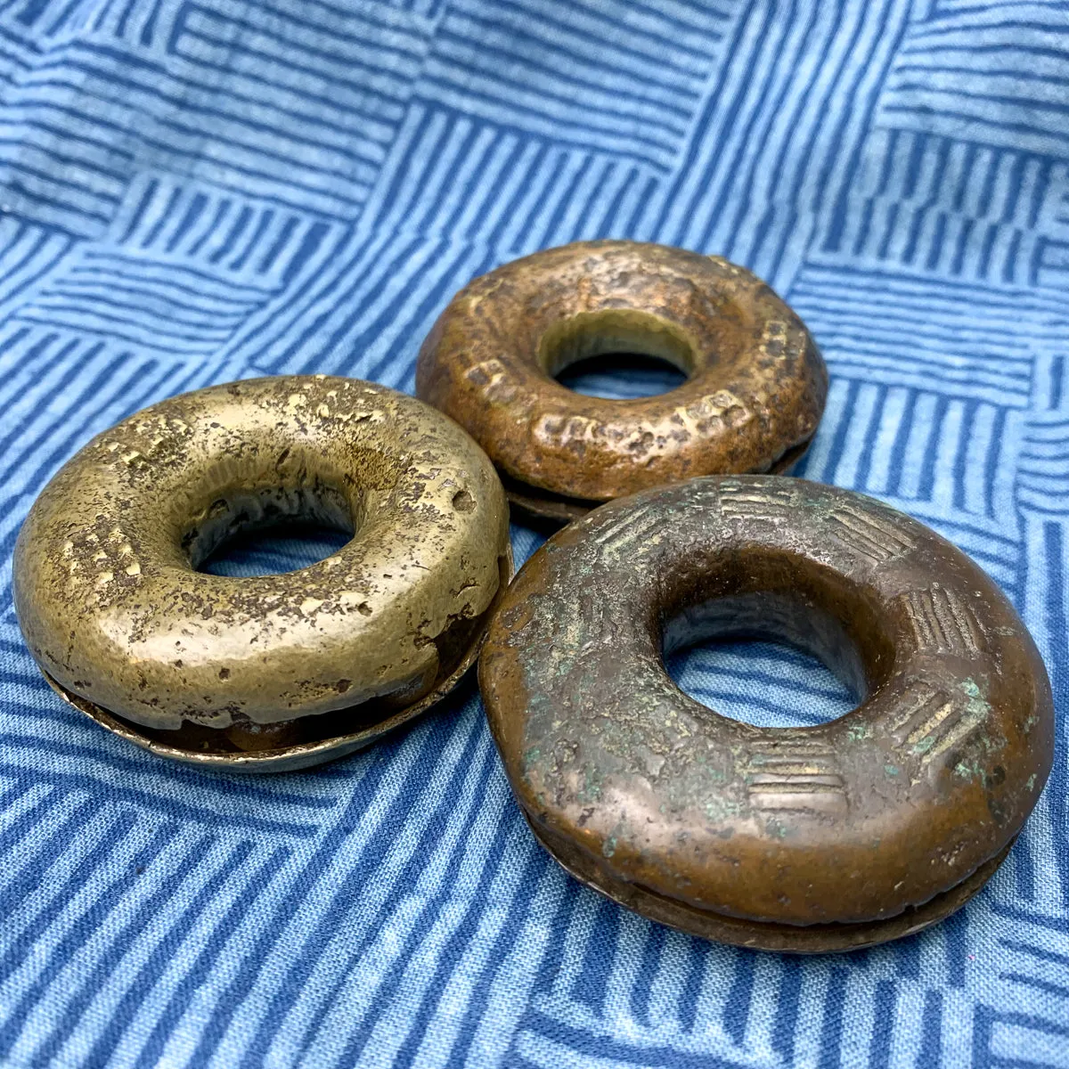 Vintage Hmong Shaman Brass & Bronze Meditation Thumb Bell Rings