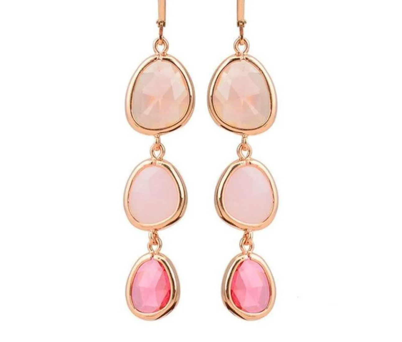 Water Drop Colorful Crystal Dangle Drop Earrings - 4 Styles