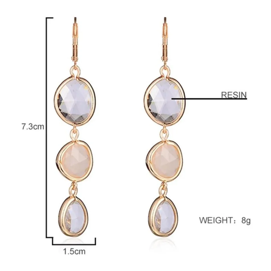 Water Drop Colorful Crystal Dangle Drop Earrings - 4 Styles