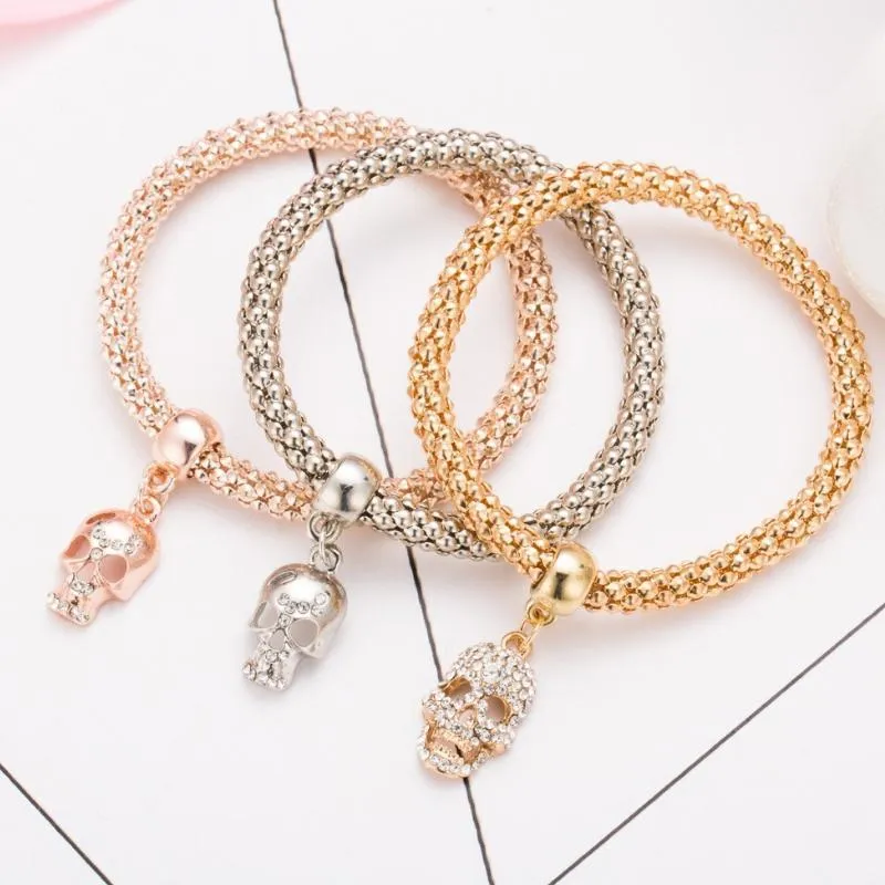 We Three Skulls Stretchy Bangle Bracelets